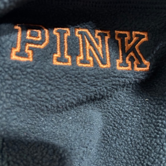 Victoria's Secret PINK Texas Longhorns Fleece Zip Hoodie Charcoal Gray Orange XS - Picture 7 of 9